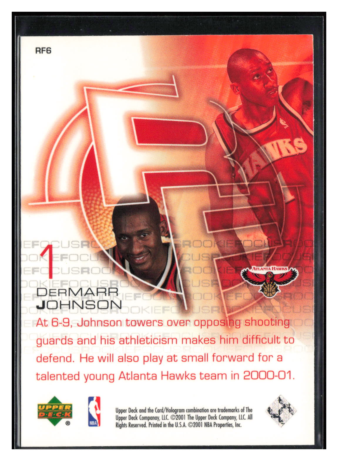 2000-01 Upper Deck #RF6 DerMarr Johnson Rookie Focus