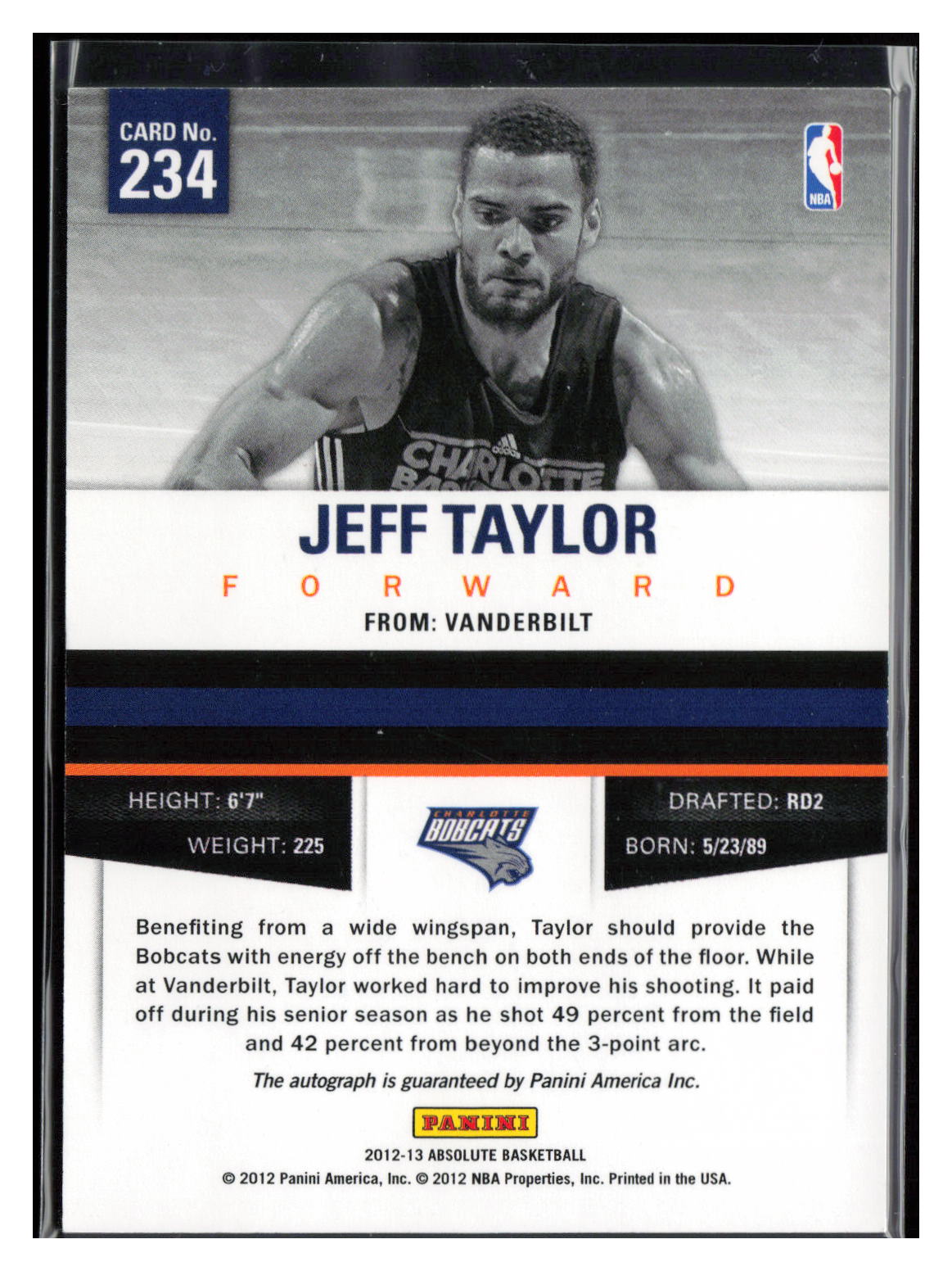 2012-13 Panini Absolute #234 Jeff Taylor #/299