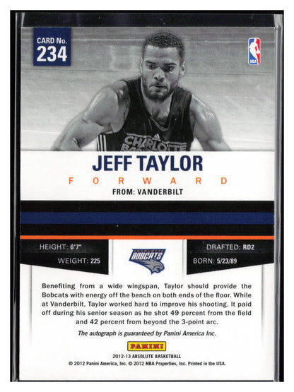 2012-13 Panini Absolute #234 Jeff Taylor #/299