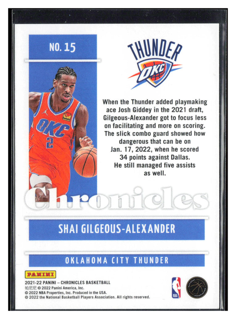 2021-22 Panini Chronicles #15 Shai Gilgeous-Alexander