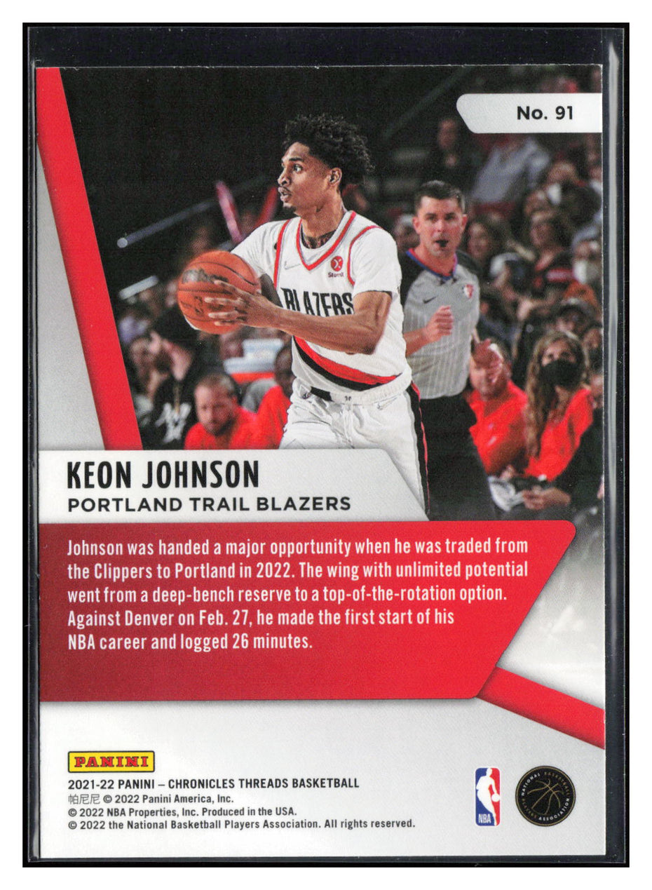 2021-22 Panini Chronicles #91 Keon Johnson