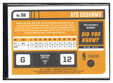 2021-22 Panini Chronicles #156 Ayo Dosunmu