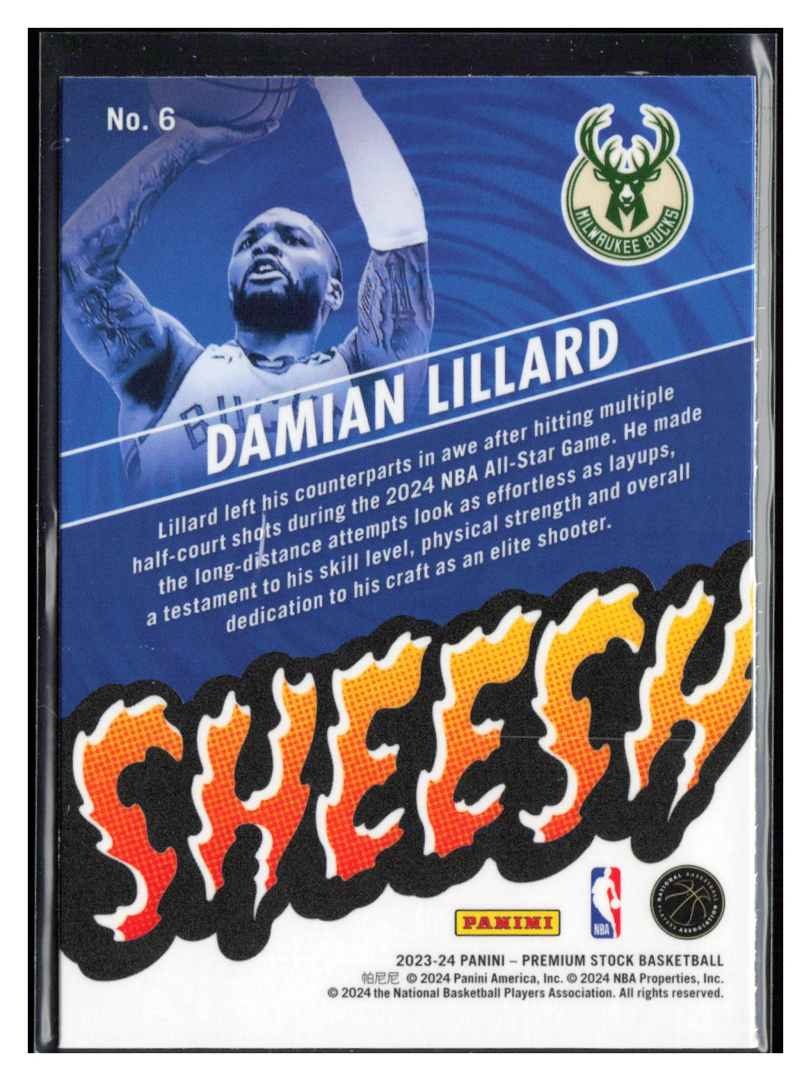2023-24 Hoops Premium Stock #6 Damian Lillard Sheesh
