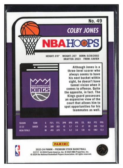 2023-24 Hoops Premium Stock #49 Colby Jones