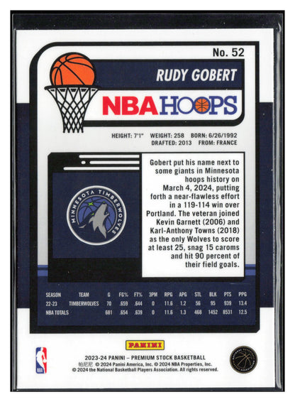 2023-24 Hoops Premium Stock #52 Rudy Gobert