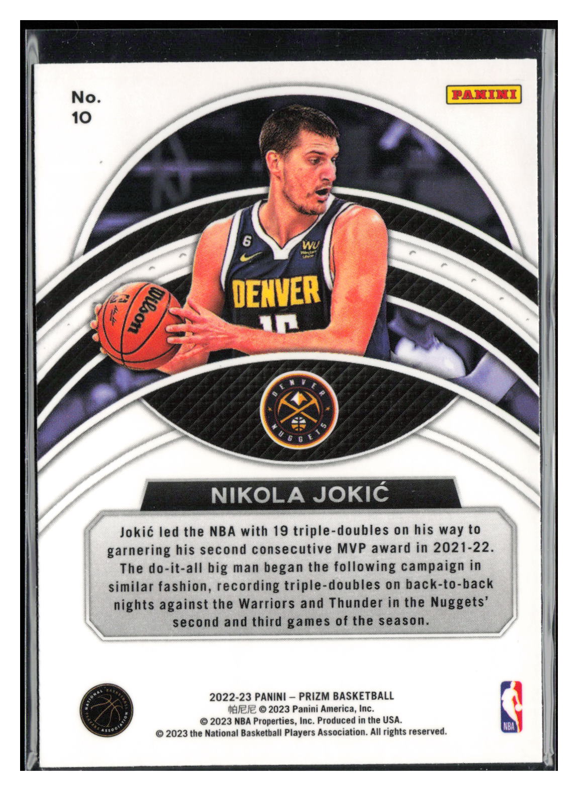2022-23 Panini Prizm #10 Nikola Jokic Dominance