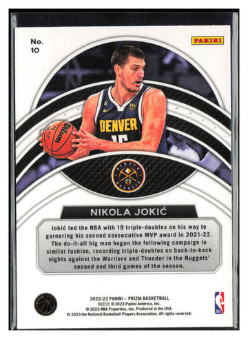2022-23 Panini Prizm #10 Nikola Jokic Dominance