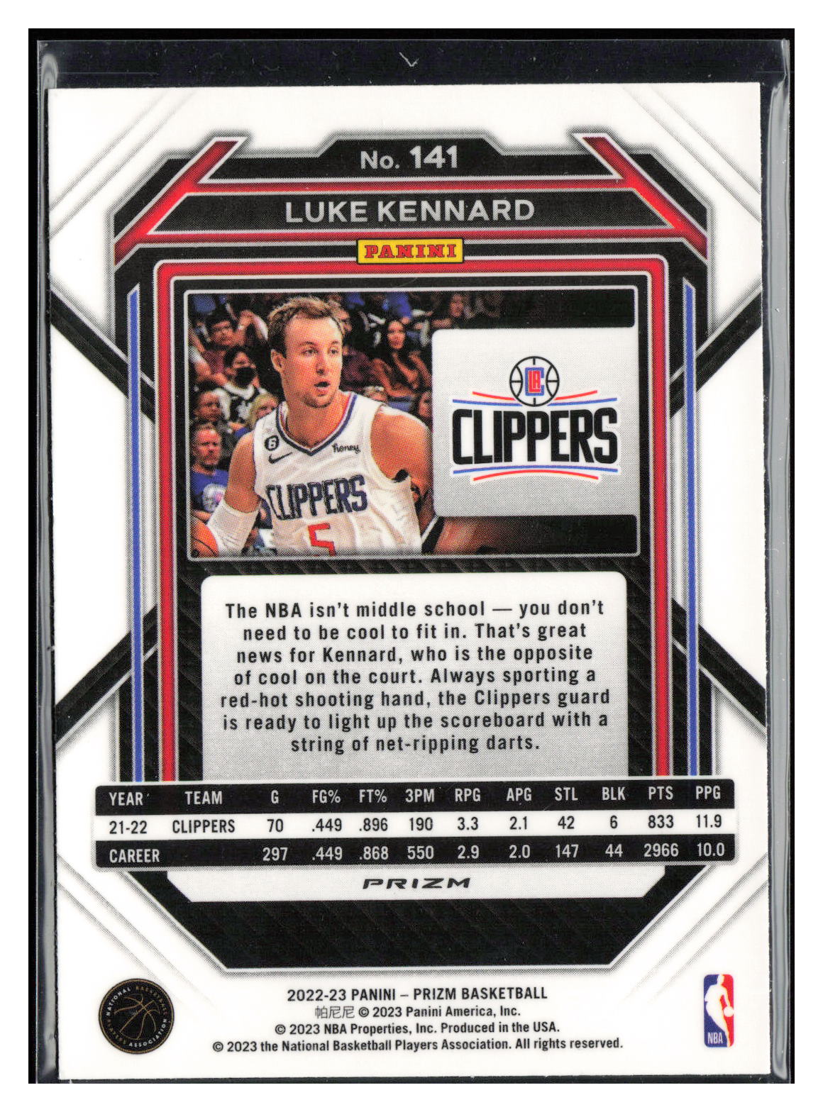 2022-23 Panini Prizm #141 Luke Kennard Prizms Silver