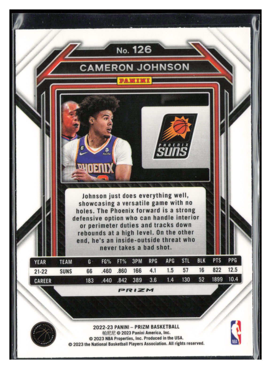 2022-23 Panini Prizm #126 Cameron Johnson Prizms Ice