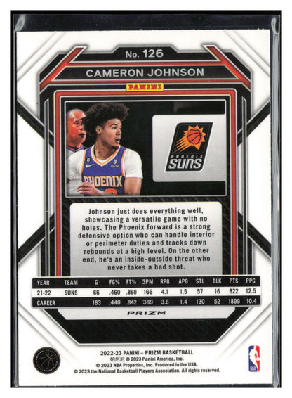 2022-23 Panini Prizm #126 Cameron Johnson Prizms Ice