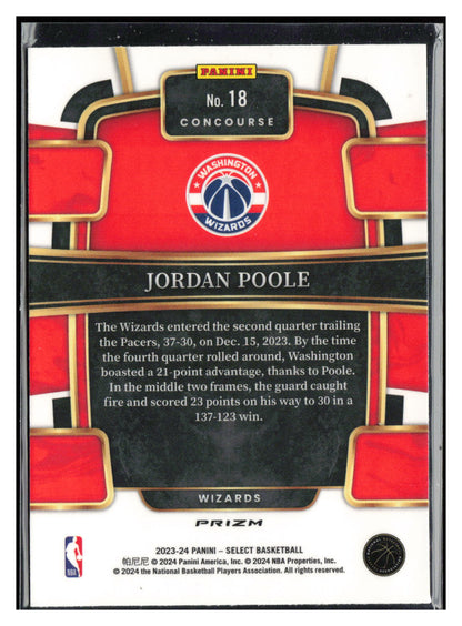 2023-24 Panini Select #18 Jordan Poole Green Shock Prizms