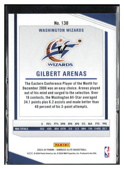 2023-24 Donruss Elite #138 Gilbert Arenas Orange