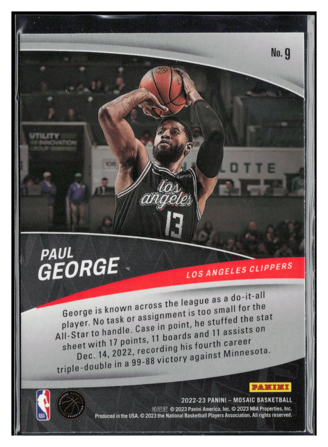 2022-23 Panini Mosaic #9 Paul George Elevate