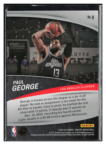 2022-23 Panini Mosaic #9 Paul George Elevate
