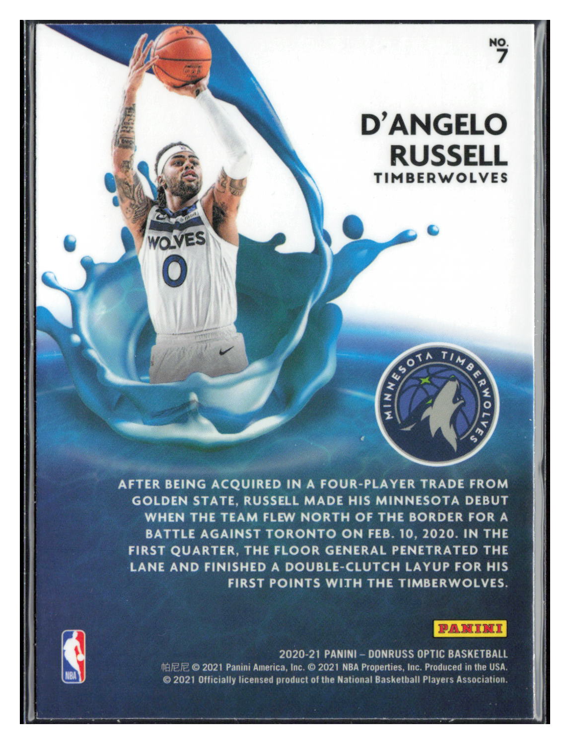 2020-21 Donruss Optic #7 D'Angelo Russell Splash!