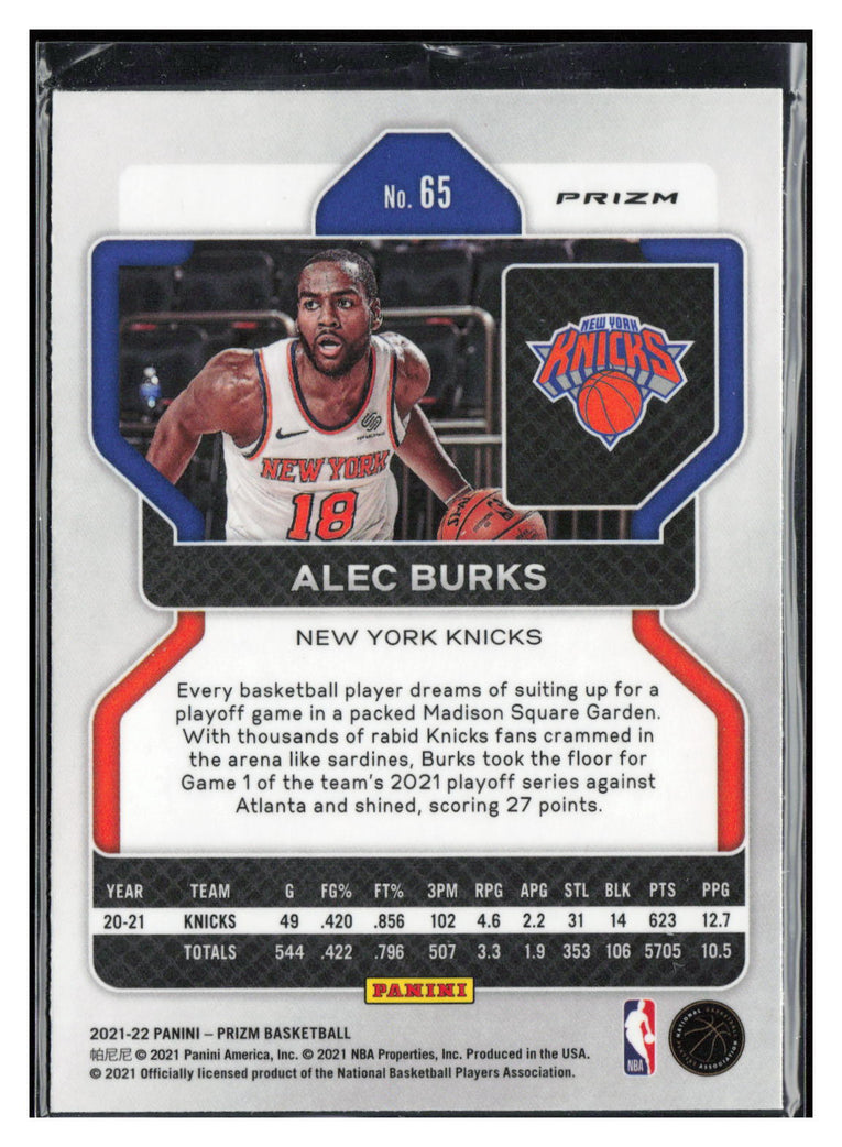 2021-22 Panini Prizm #65 Alec Burks Green