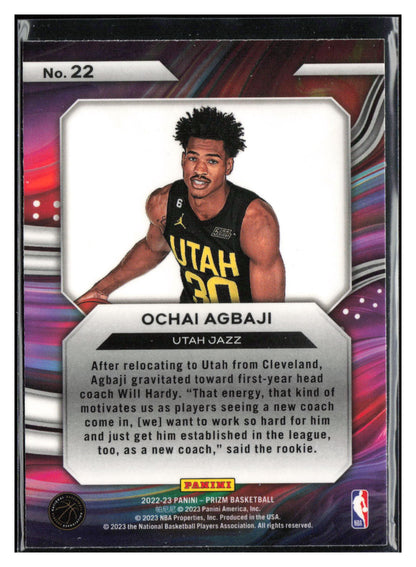 2022-23 Panini Prizm #22 Ochai Agbaji Instant Impact