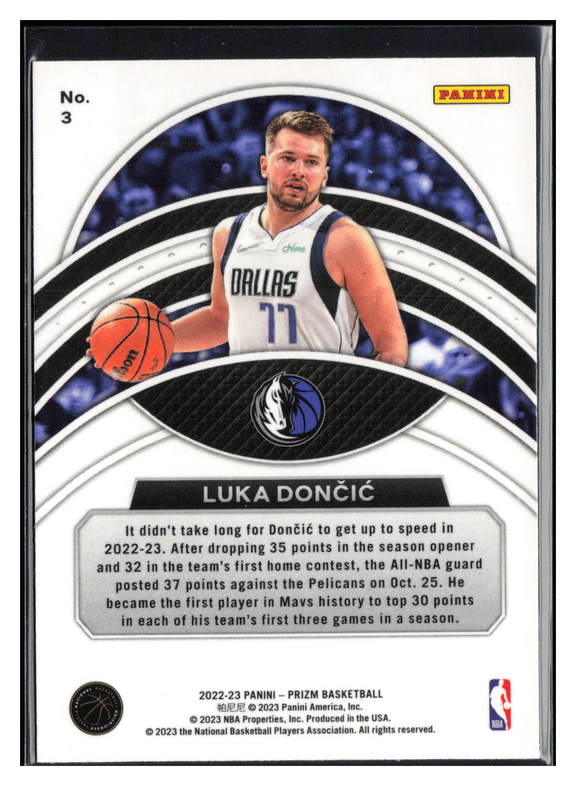 2022-23 Panini Prizm #3 Luka Doncic Dominance