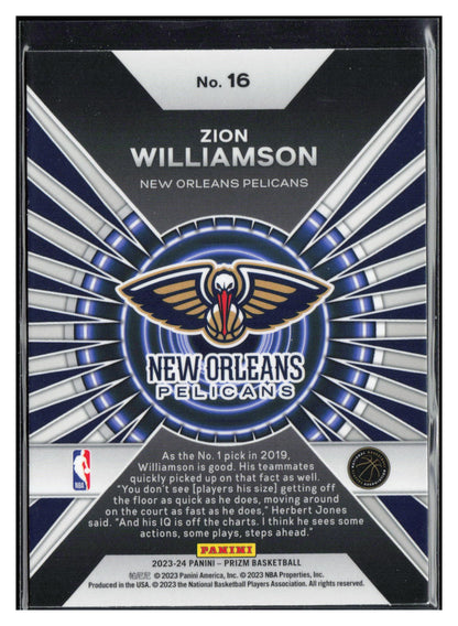 2023-24 Panini Prizm #16 Zion Williamson Dominance