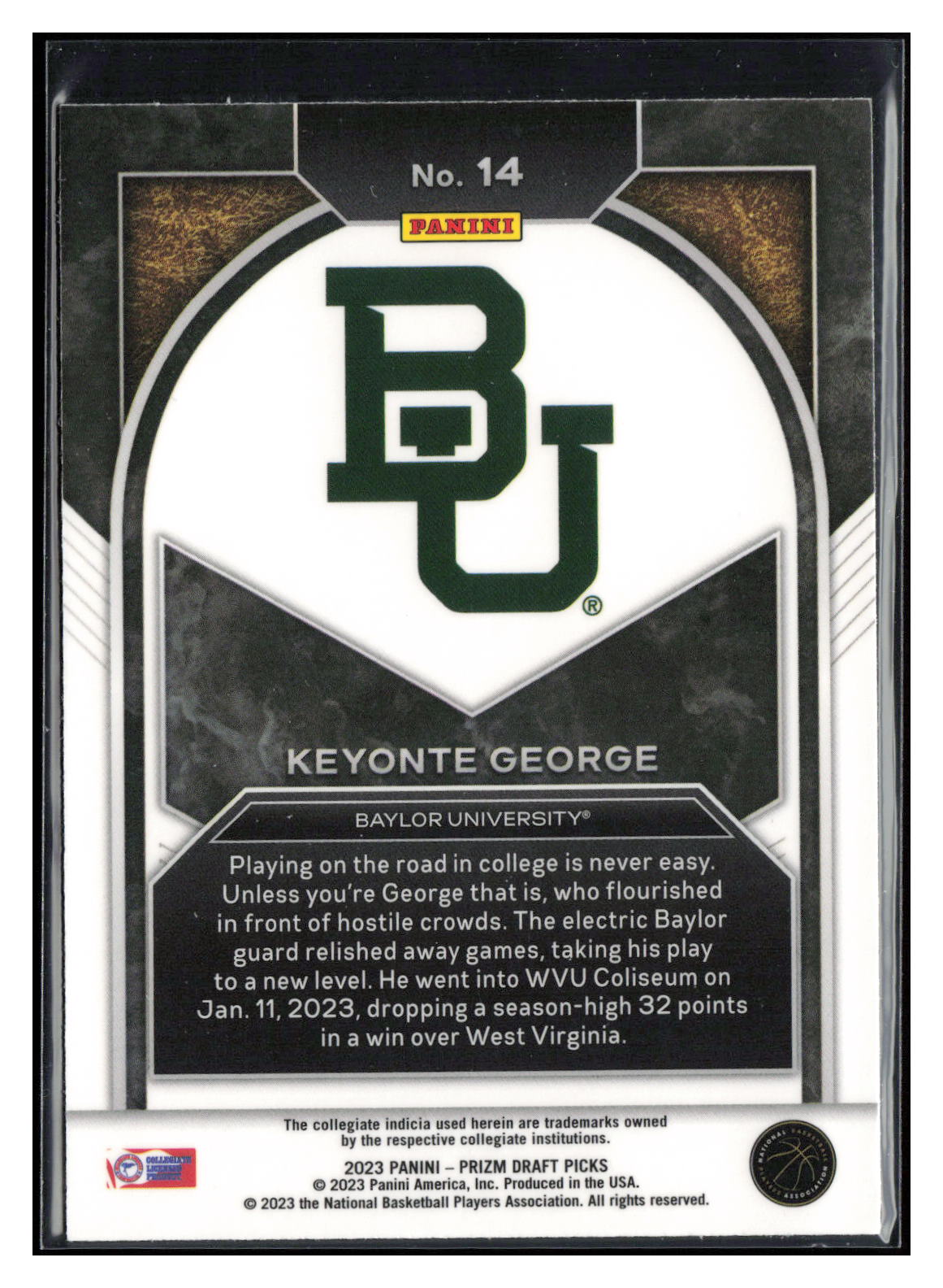 2023 Panini Prizm Draft Picks #14 Keyonte George Brilliance