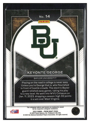 2023 Panini Prizm Draft Picks #14 Keyonte George Brilliance