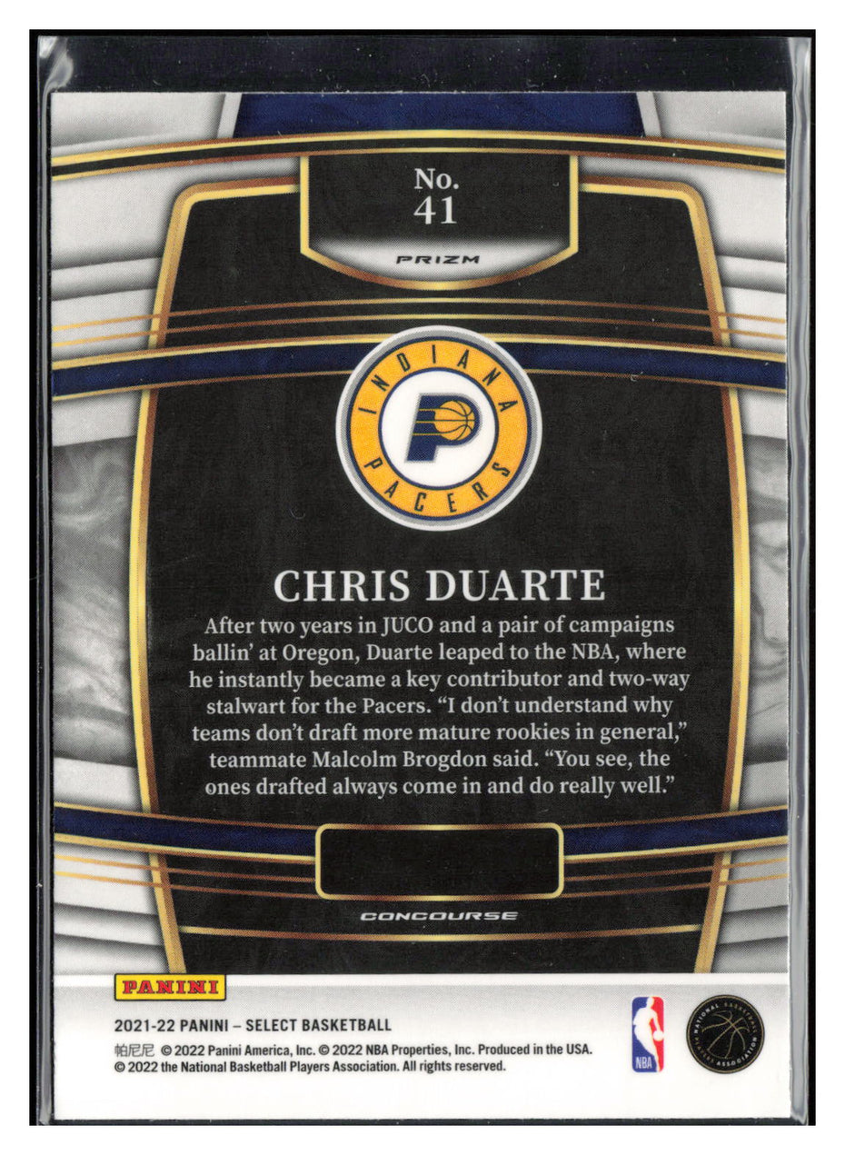 2021-22 Panini Select #41 Chris Duarte Orange Flash Prizms Action