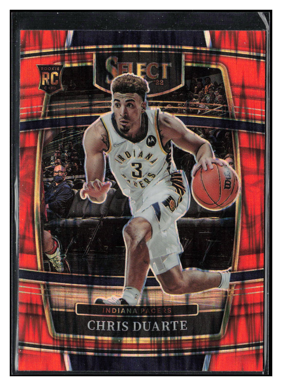 2021-22 Panini Select #41 Chris Duarte Orange Flash Prizms Action