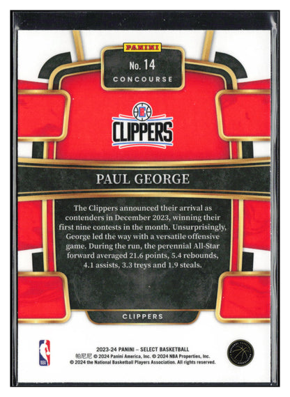 2023-24 Panini Select #14 Paul George