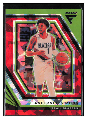 2022-23 Panini Flux #150 Anfernee Simons Red Cracked Ice