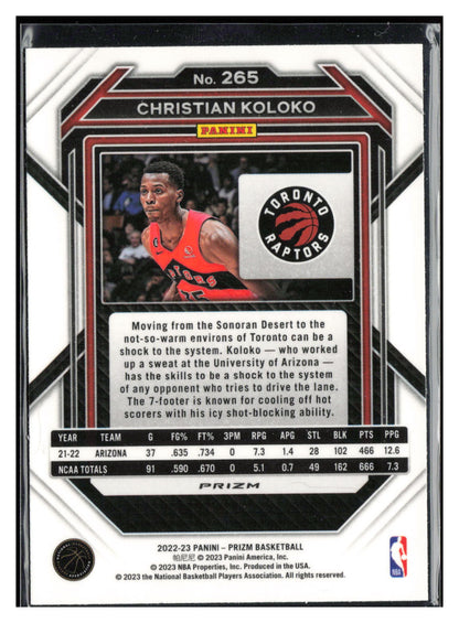 2022-23 Panini Prizm #265 Christian Koloko Prizms Silver