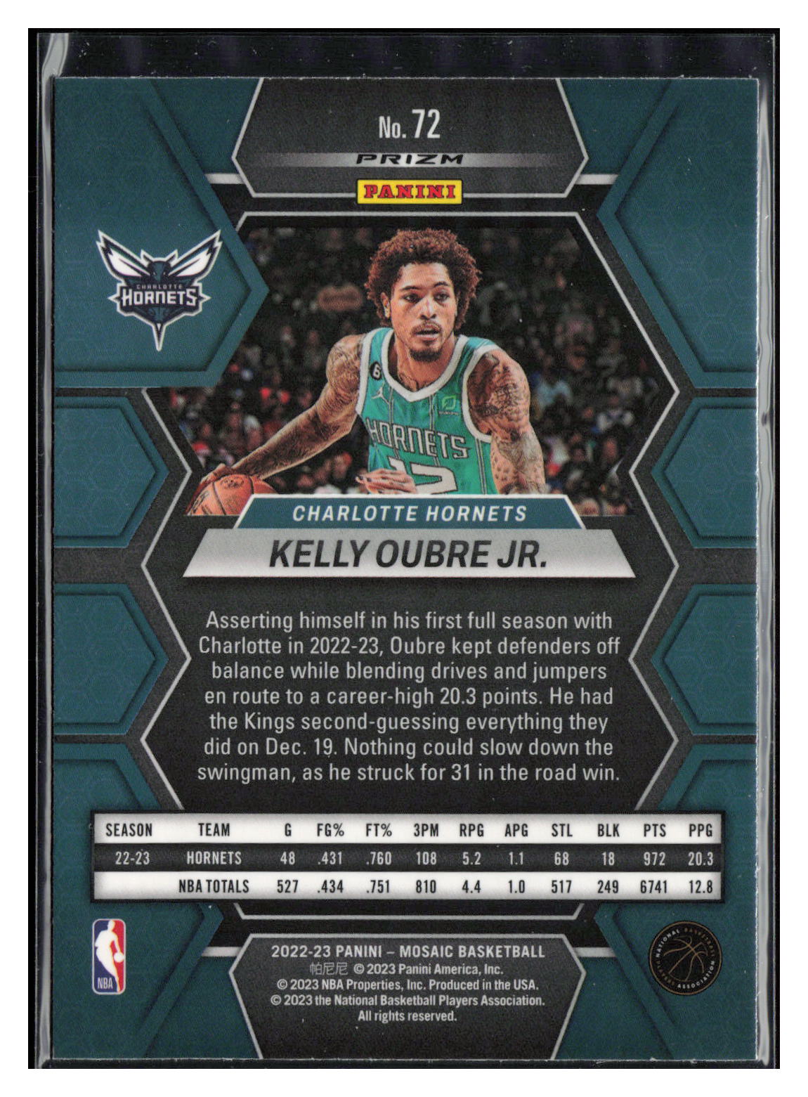 2022-23 Panini Mosaic #72 Kelly Oubre Jr. Silver