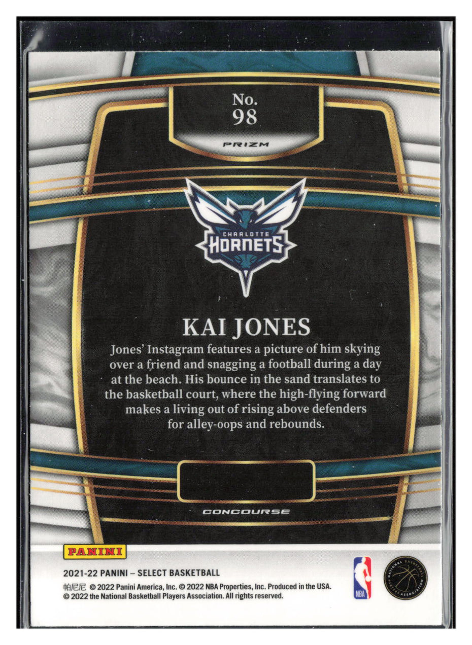 2021-22 Panini Select #98 Kai Jones Orange Flash Prizms