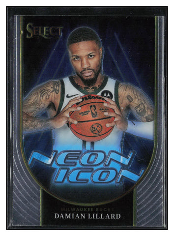 2023-24 Panini Select #17 Damian Lillard Neon Icon