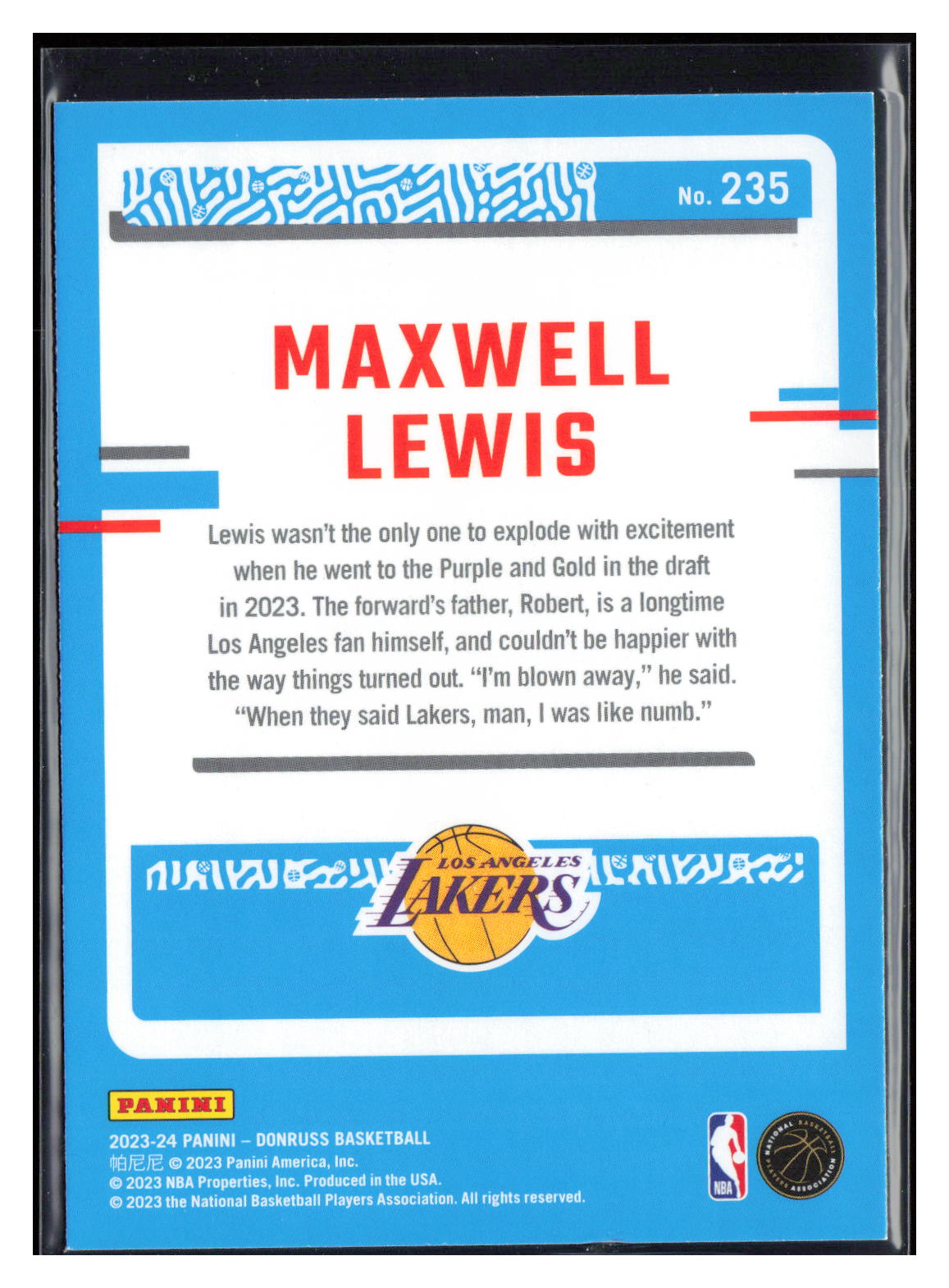 2023-24 Donruss #235 Maxwell Lewis