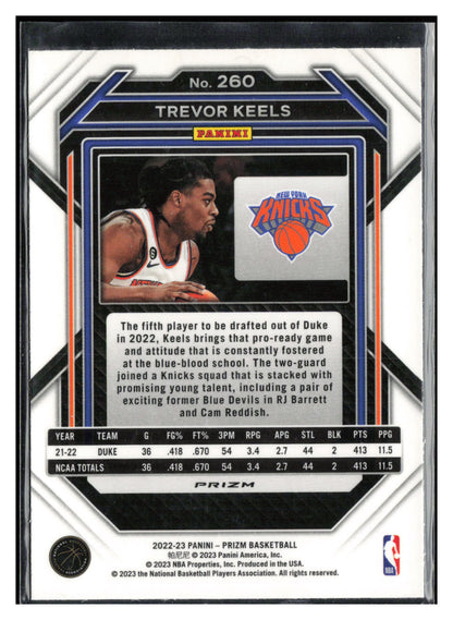 2022-23 Panini Prizm #260 Trevor Keels Prizms Silver