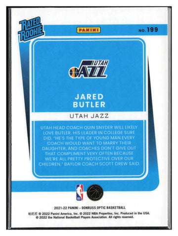 2021-22 Donruss Optic #199 Jared Butler