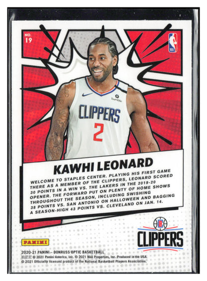 2020-21 Donruss Optic #19 Kawhi Leonard My House