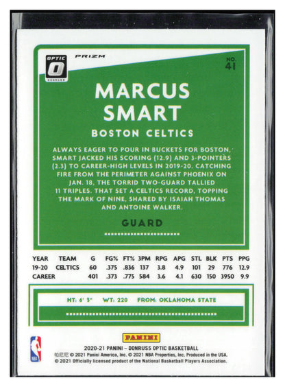 2020-21 Donruss Optic #41 Marcus Smart Purple