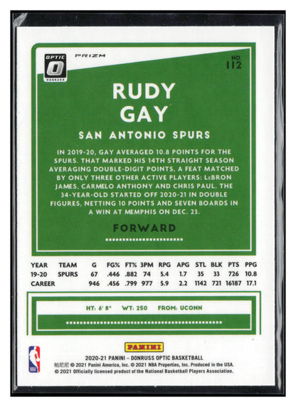 2020-21 Donruss Optic #112 Rudy Gay Purple