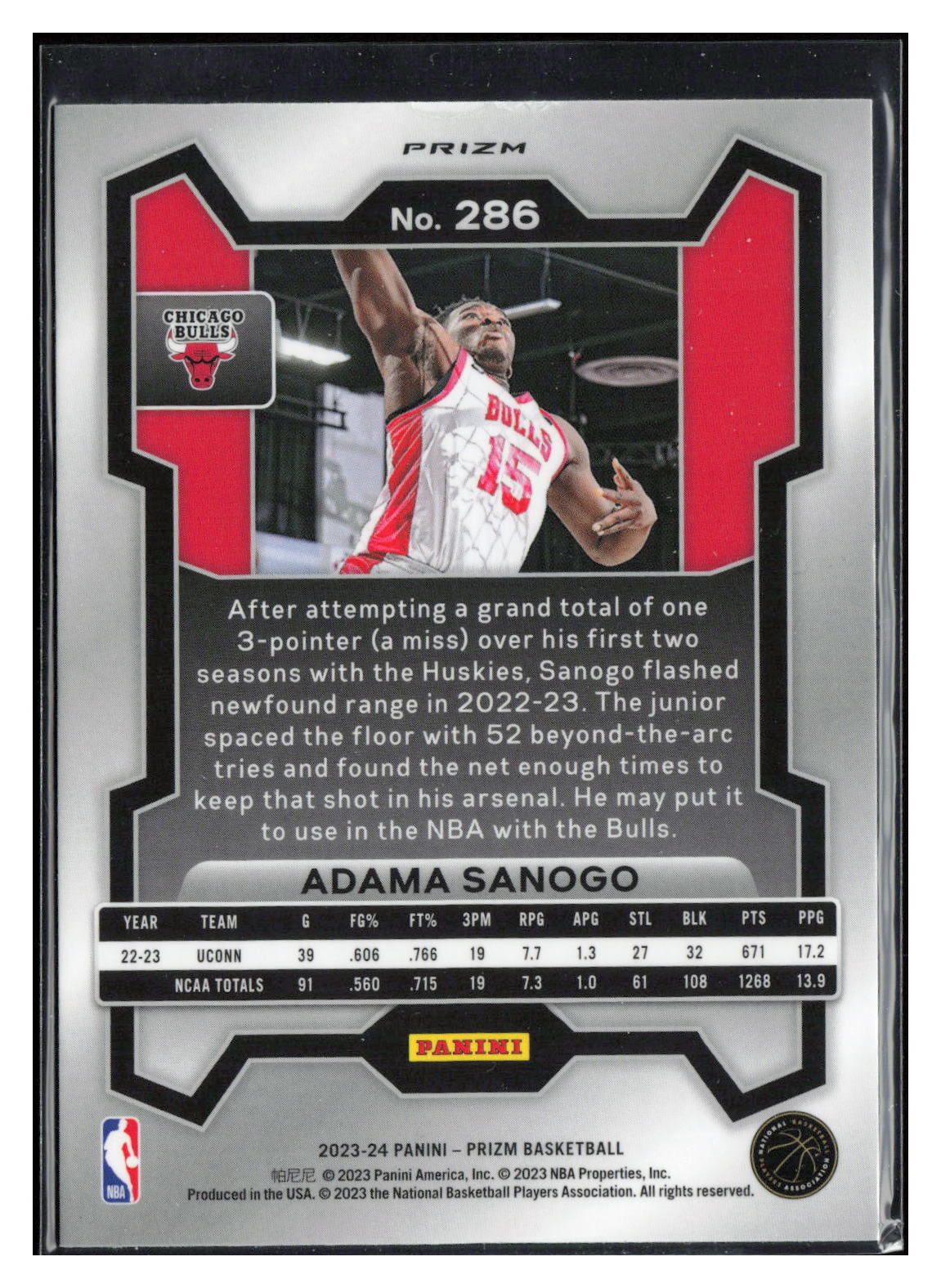 2023-24 Panini Prizm #286 Adama Sanogo Prizms Pink Ice