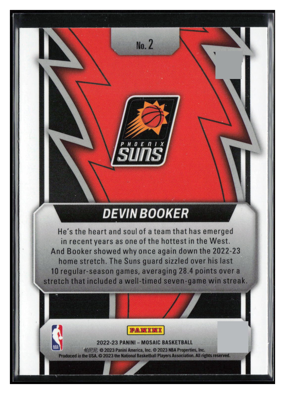2022-23 Panini Mosaic #2 Devin Booker Thunder Road