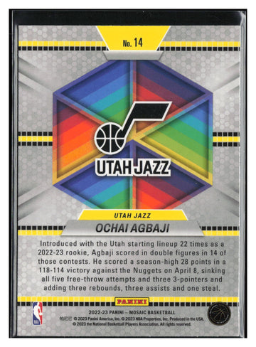 2022-23 Panini Mosaic #14 Ochai Agbaji Introductions