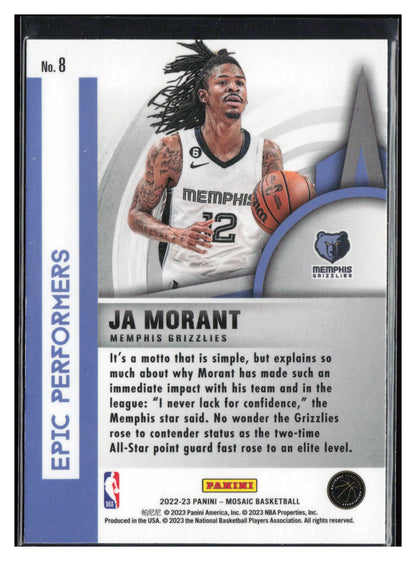 2022-23 Panini Mosaic #8 Ja Morant Epic Performers