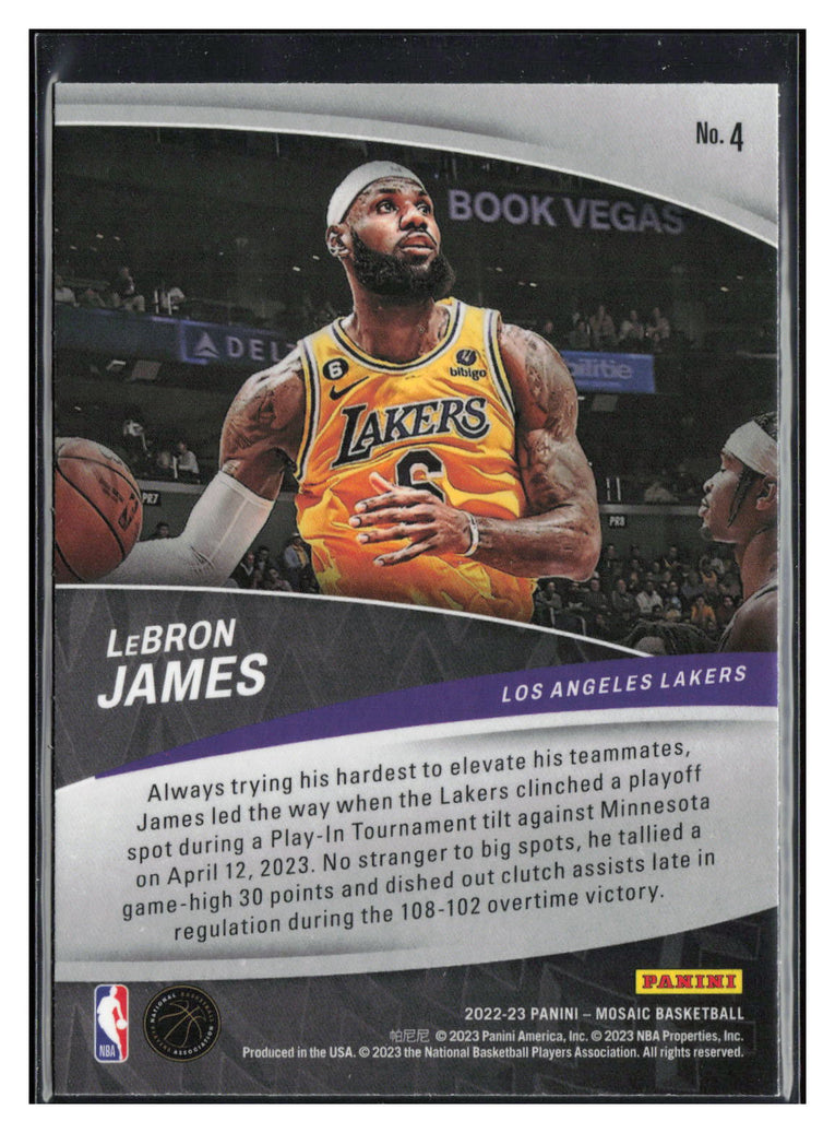 2022-23 Panini Mosaic #4 LeBron James Elevate