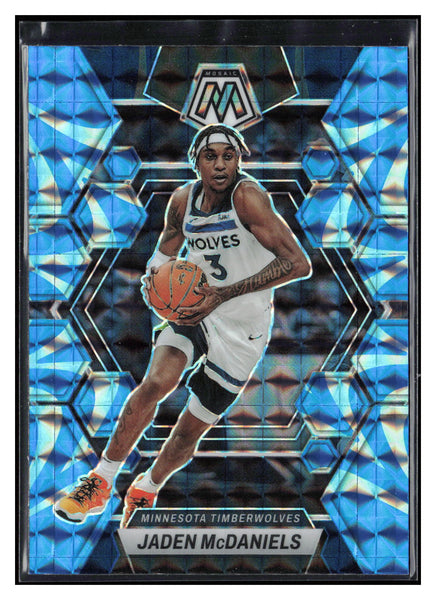 2022-23 Panini Mosaic #58 Jaden McDaniels Reactive Blue