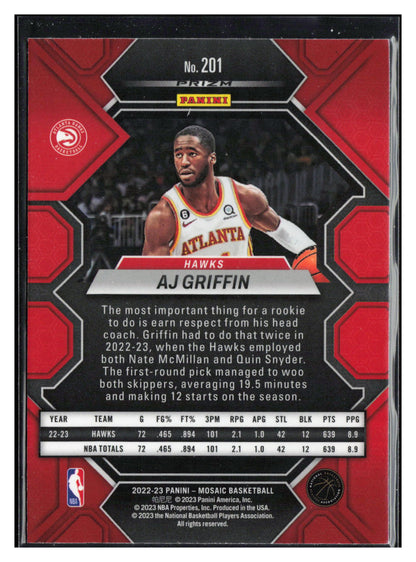 2022-23 Panini Mosaic #201 AJ Griffin Reactive Blue