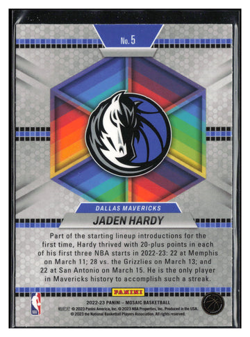2022-23 Panini Mosaic #5 Jaden Hardy Introductions
