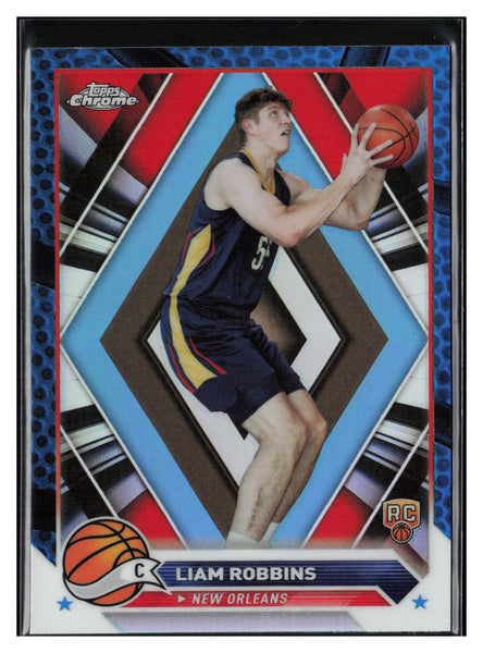 2023-24 Topps Chrome #174 Liam Robbins Blue Basketball Refractors