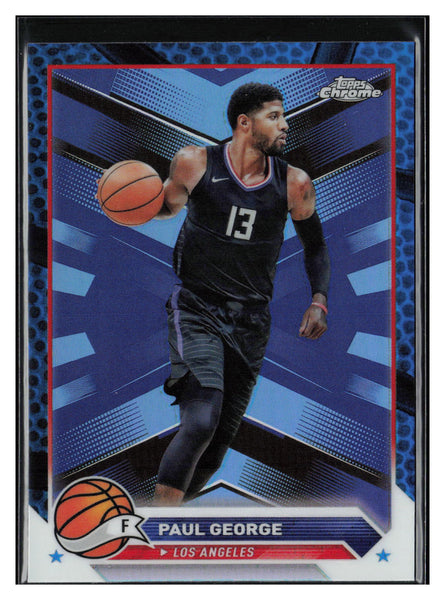 2023-24 Topps Chrome #115 Paul George Blue Basketball Refractors