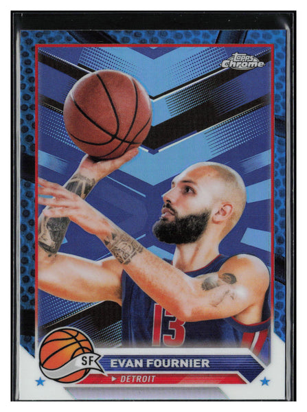 2023-24 Topps Chrome #106 Evan Fournier Blue Basketball Refractors